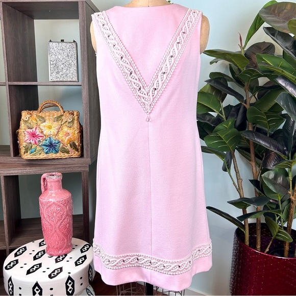 50s Vintage 🌸 Flawless Pink Rhinestone Dress - Picture 1 of 1